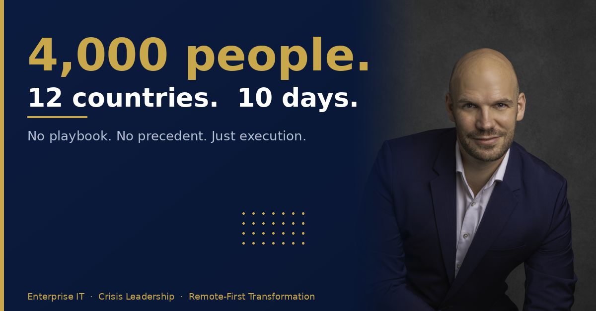 COVID-19 remote work deployment — enterprise IT infrastructure at scale