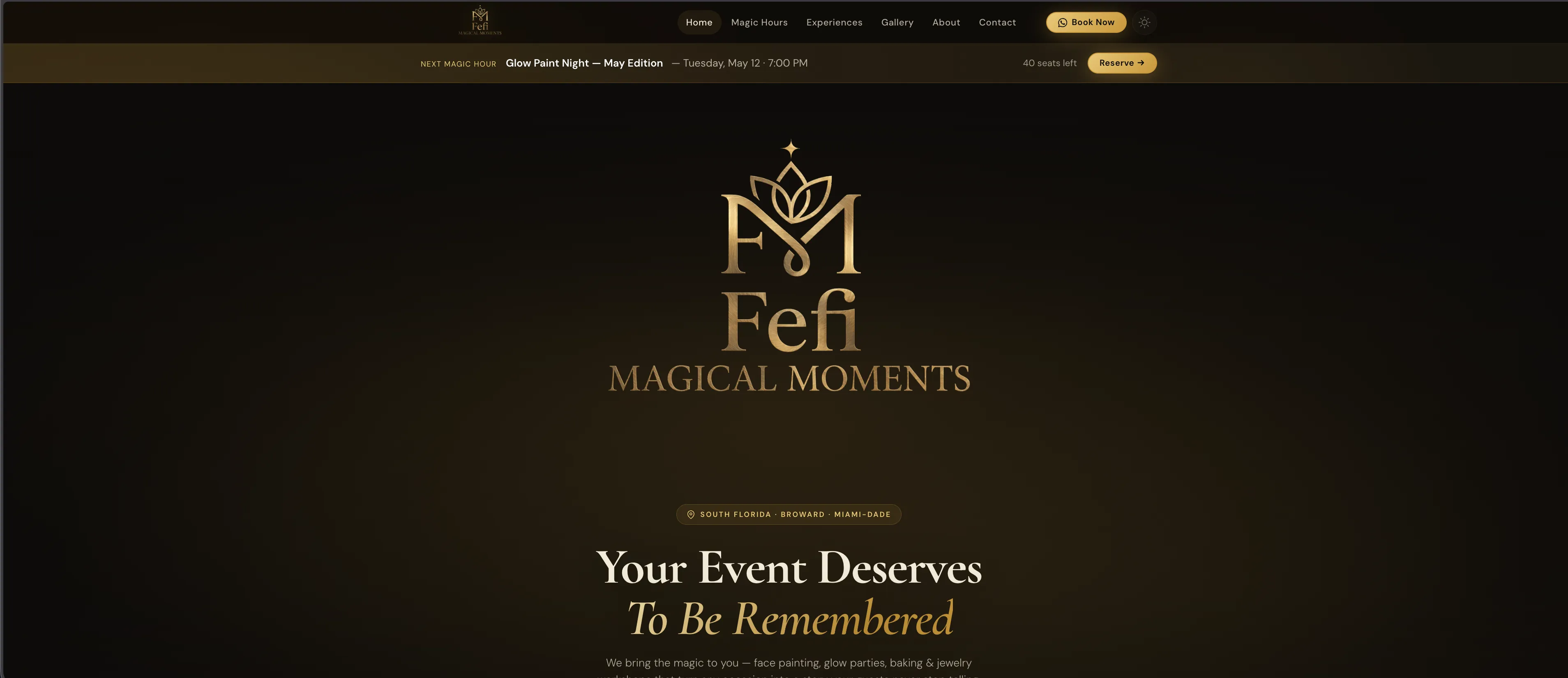 Public homepage — Fefi Magical Moments